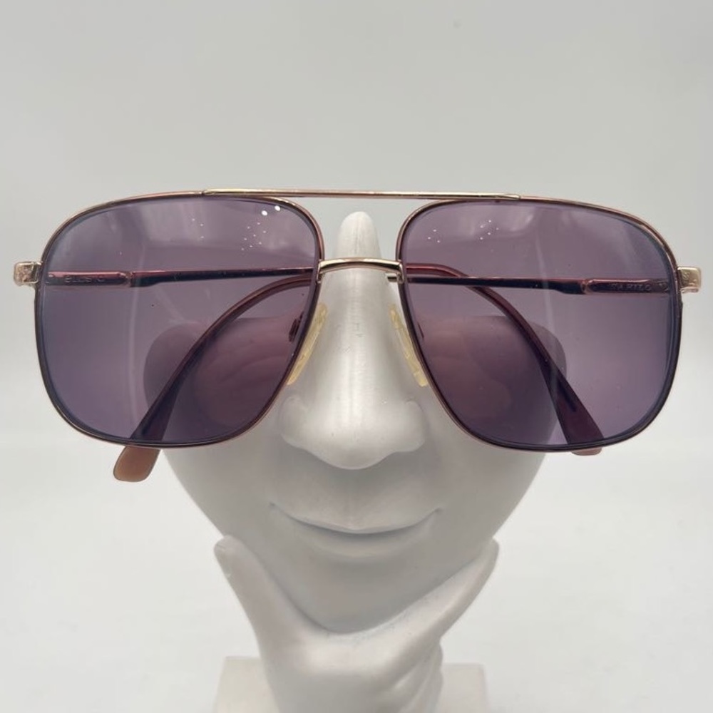 Vintage Safilo Elasta Brown Bronze Aviator Sunglasses Frames 3728